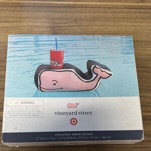 Vineyard Vines Pink Whale Inflatable Drink Holder